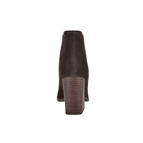 MARC FISHER Womens Dark Natural Brown Padded Dalla Pointed Toe Stiletto Zip-Up Dress Booties M